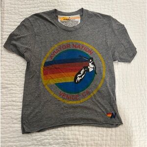 AVIATOR NATION VENICE BOYFRIEND TEE - HEATHER GREY